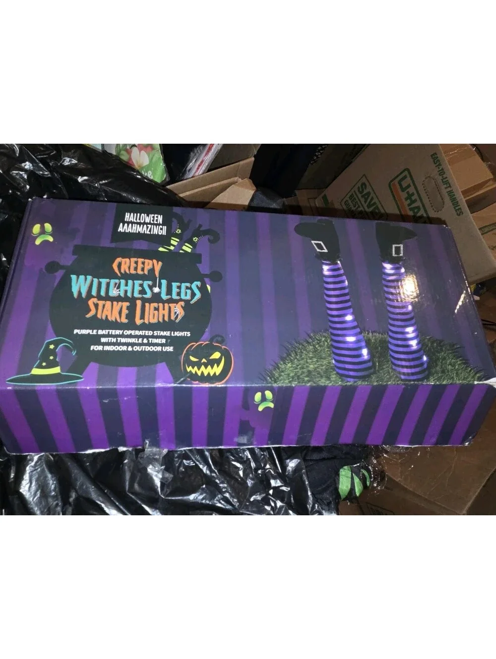 Creepy witches legs stake light Indoor outdoor